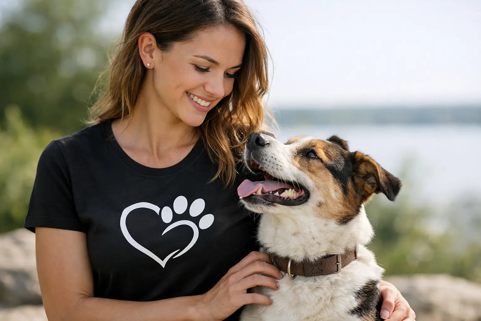Hundeliebe Statement Shirt mit Charakter