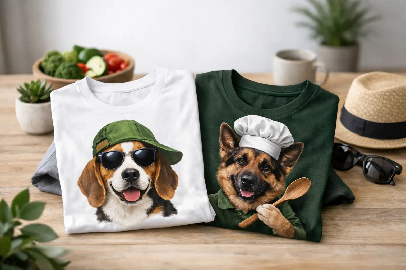 Vegan bedruckte T Shirts mit Hundehumor