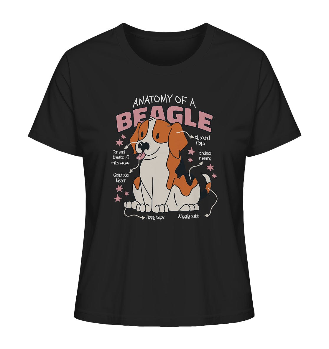 Anatomie eines Beagles - Ladies Organic Shirt Black / XS