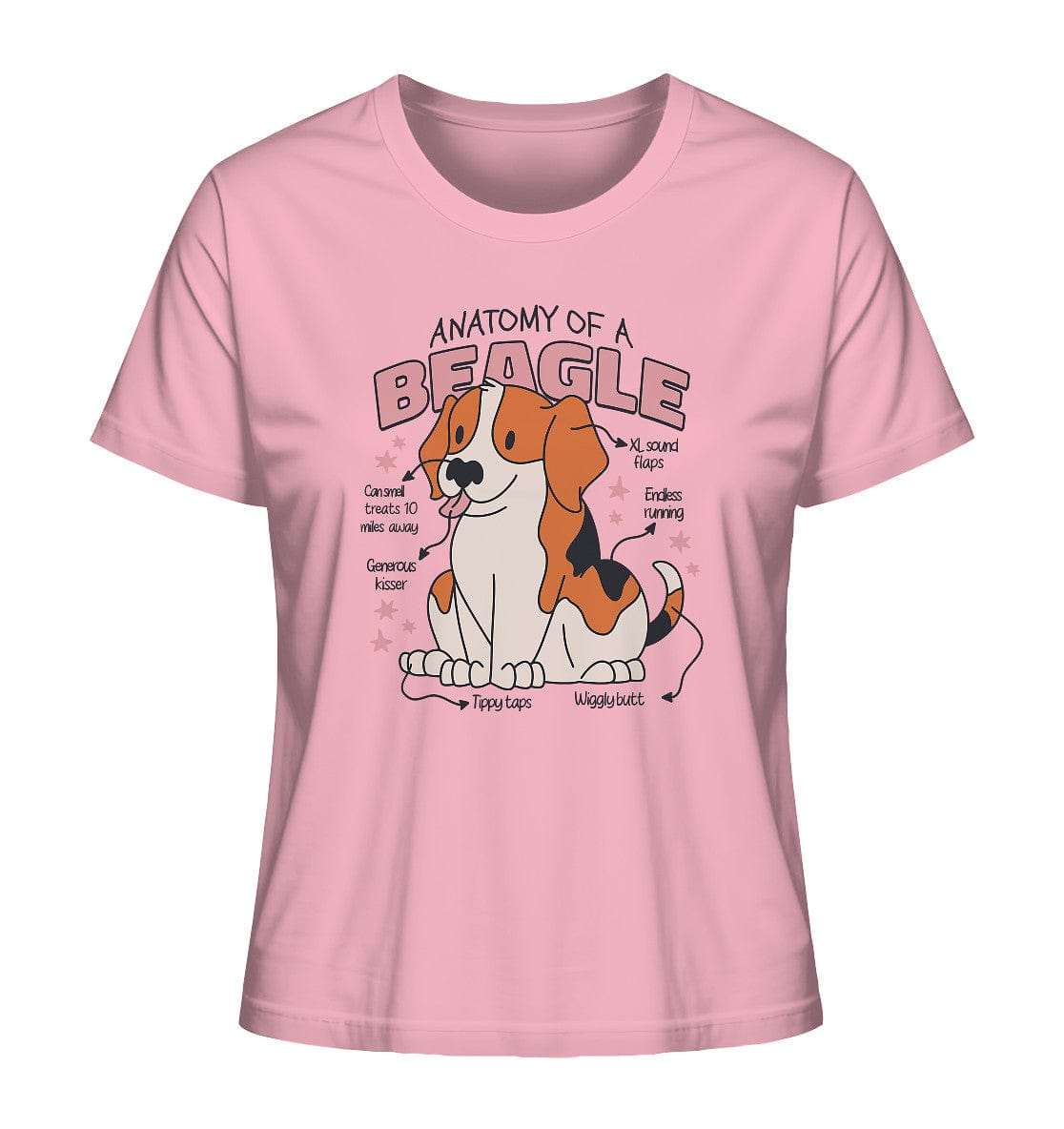 Anatomie eines Beagles - Ladies Organic Shirt Cotton Pink / XS