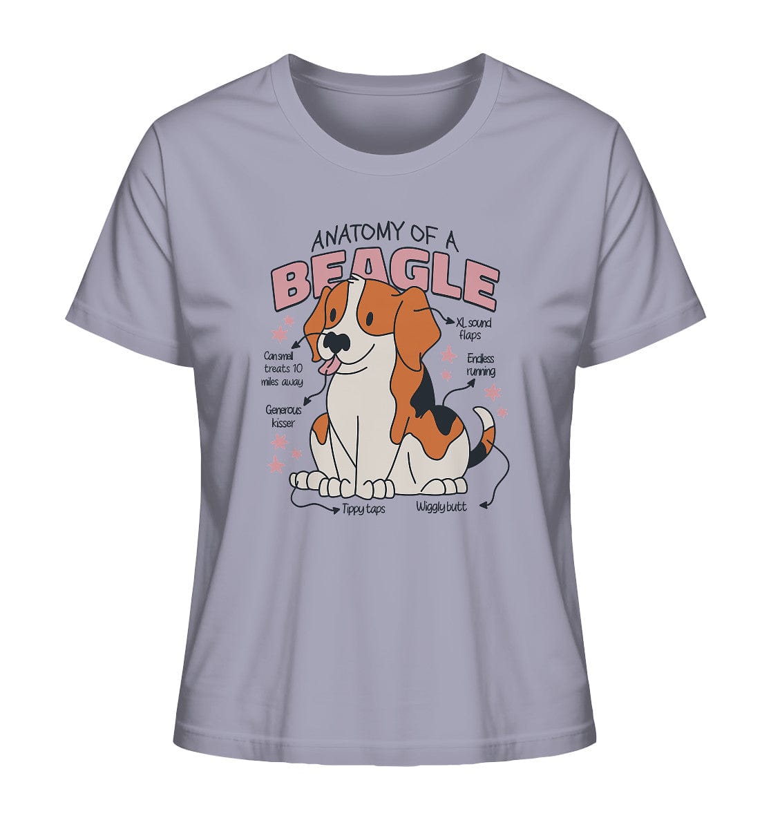 Anatomie eines Beagles - Ladies Organic Shirt Lavender / XS