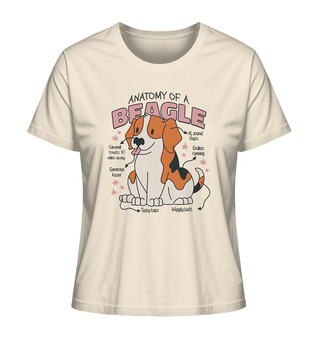 Anatomie eines Beagles - Ladies Organic Shirt Natural Raw / XS