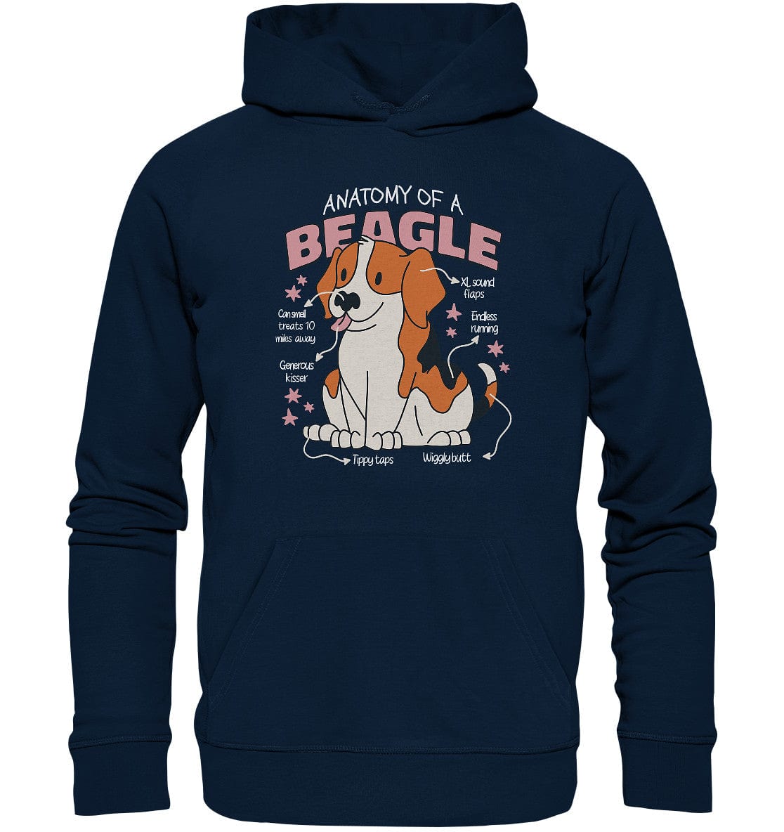 Anatomie eines Beagles - Organic Hoodie French Navy / XS