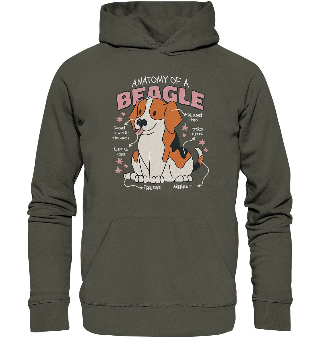 Anatomie eines Beagles - Organic Hoodie Khaki / XS