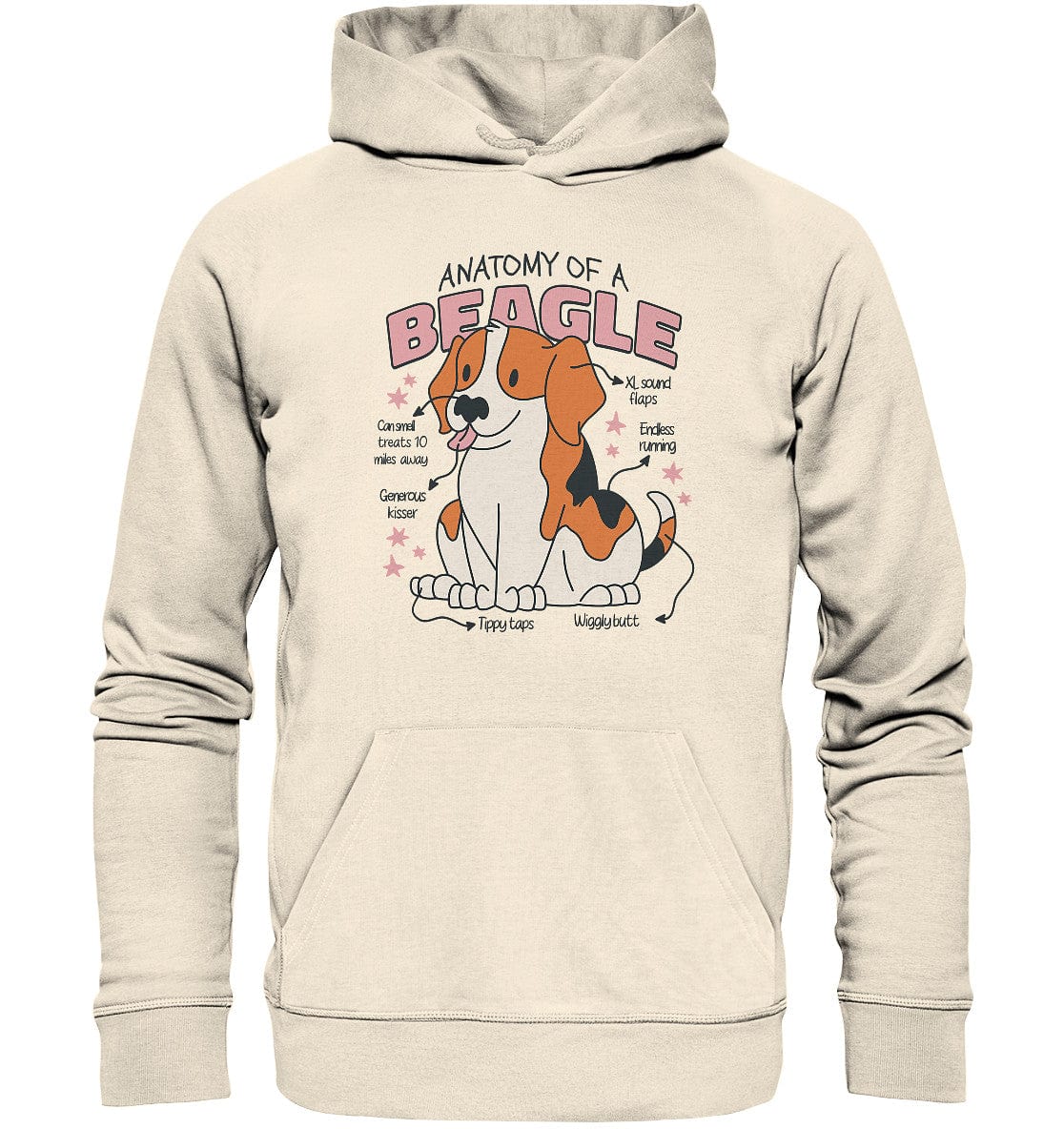 Anatomie eines Beagles - Organic Hoodie Natural Raw / XS