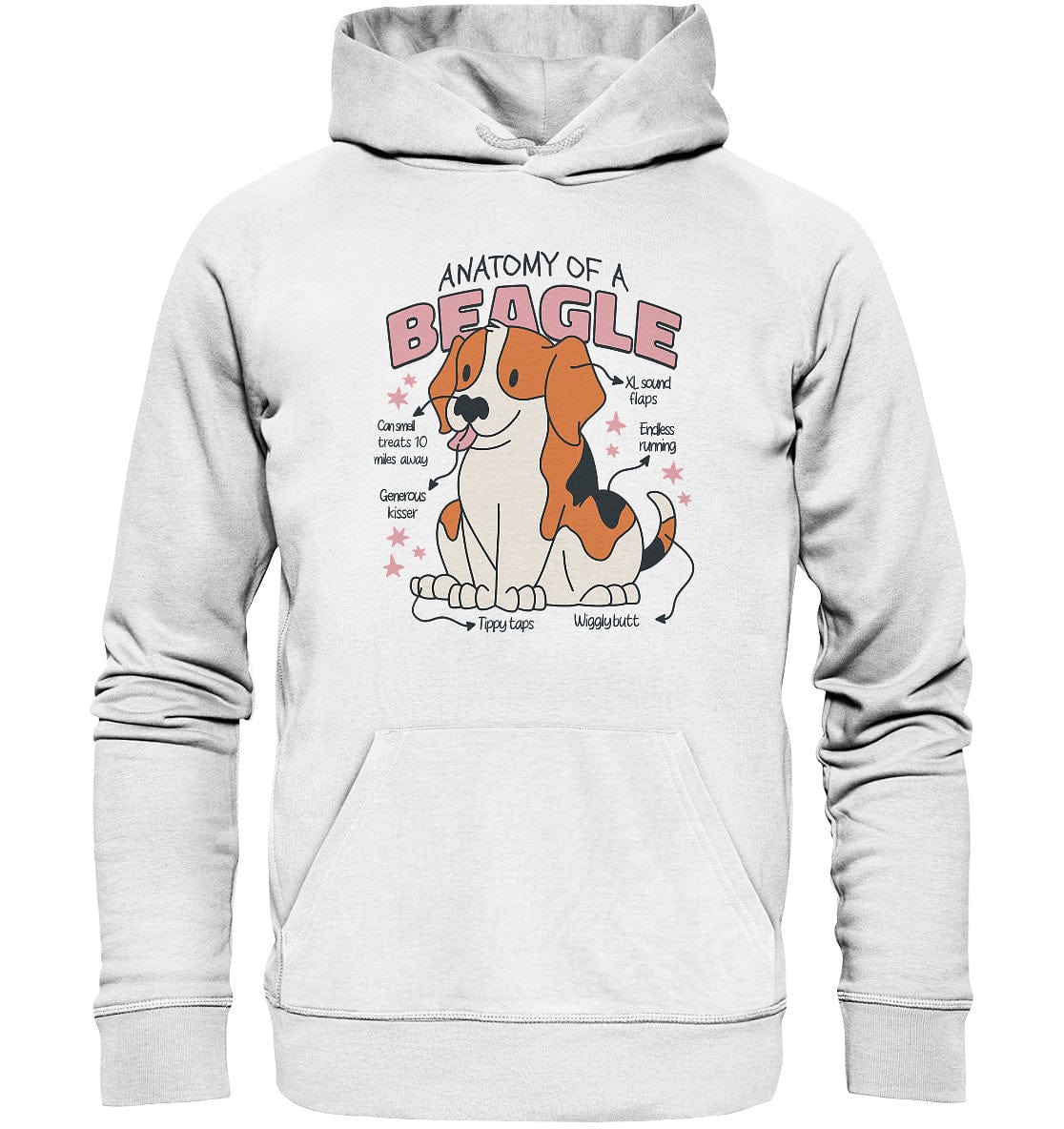 Anatomie eines Beagles - Organic Hoodie White / XS