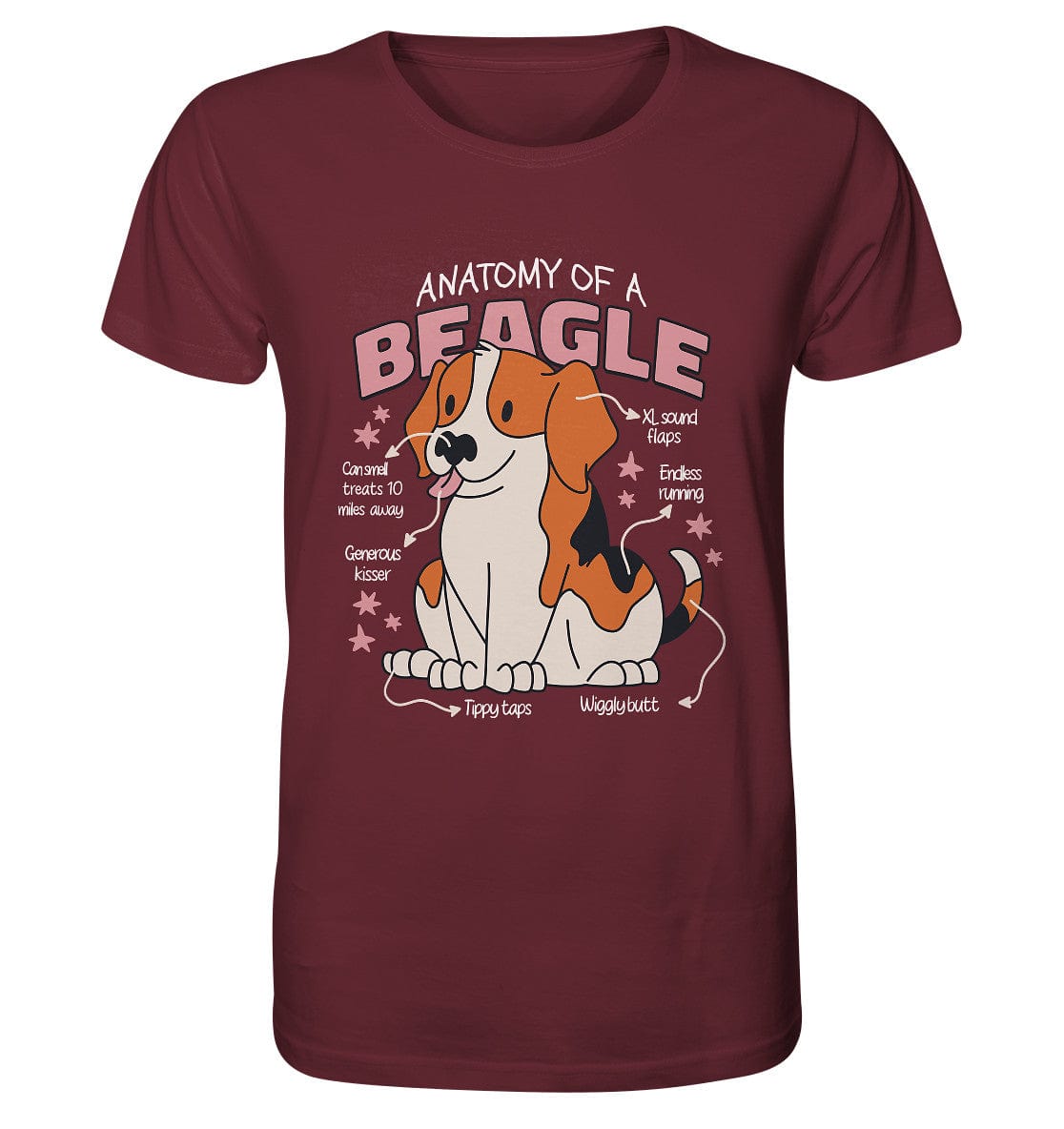 Anatomie eines Beagles - Organic Shirt Burgundy / XS