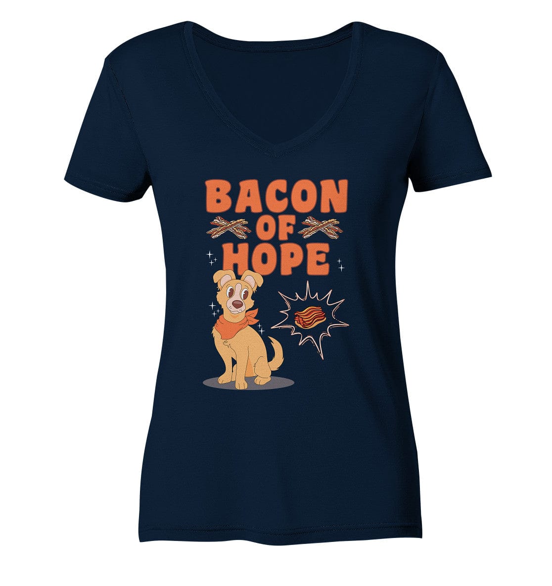 Bacon of Hope - Speck der Hoffnung - Ladies V-Neck Shirt Navy / XS