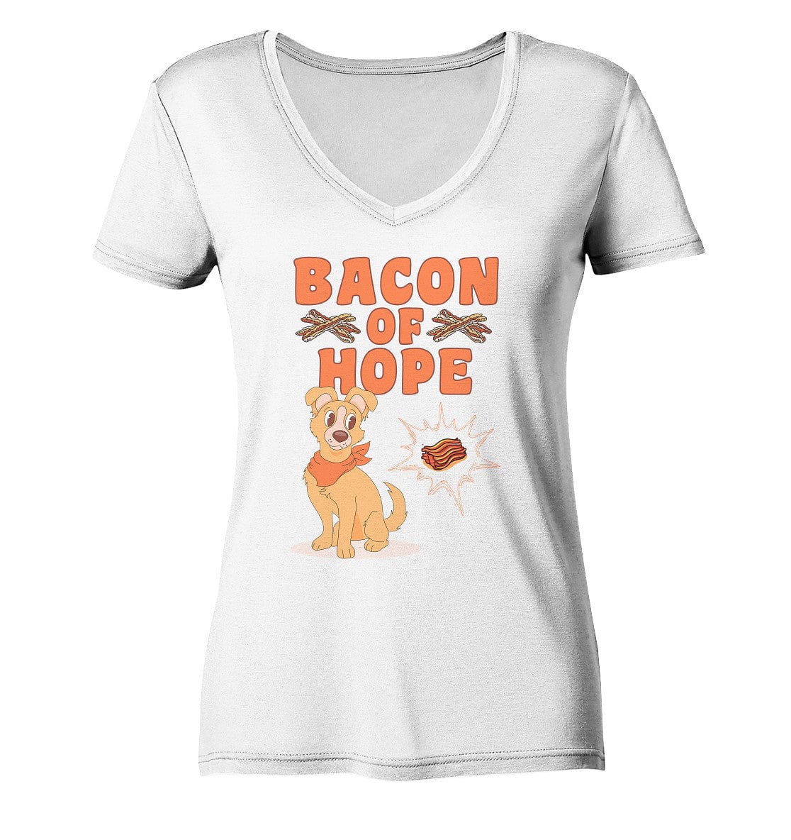 Bacon of Hope - Speck der Hoffnung - Ladies V-Neck Shirt White / XS