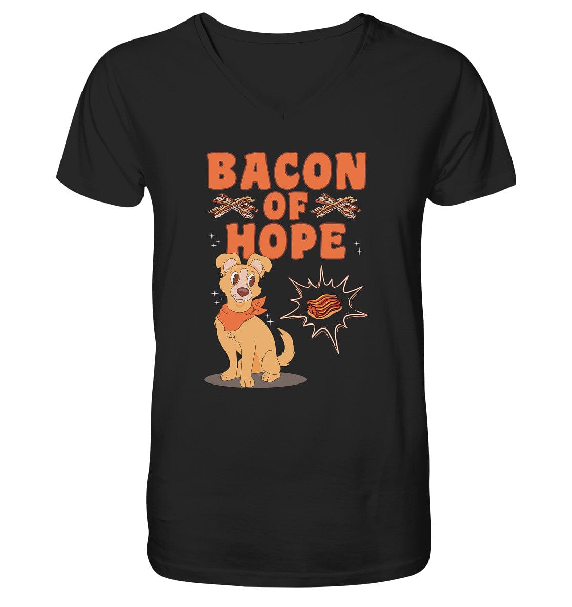 Bacon of Hope - Speck der Hoffnung - Mens Organic V-Neck Shirt Black / S