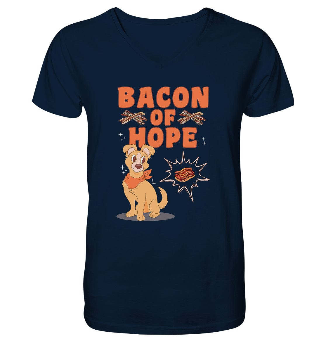 Bacon of Hope - Speck der Hoffnung - Mens Organic V-Neck Shirt French Navy / S