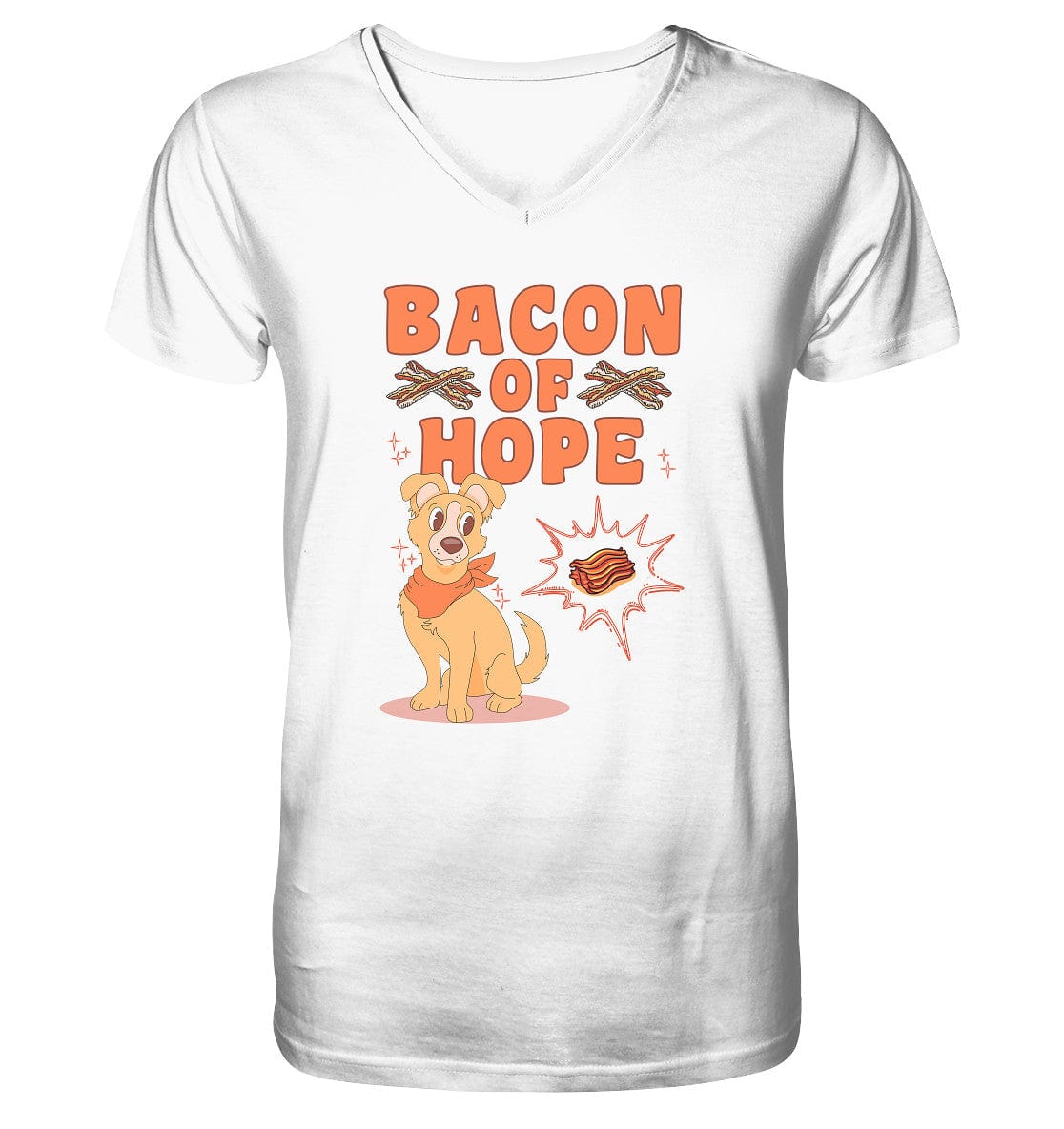 Bacon of Hope - Speck der Hoffnung - Mens Organic V-Neck Shirt White / S