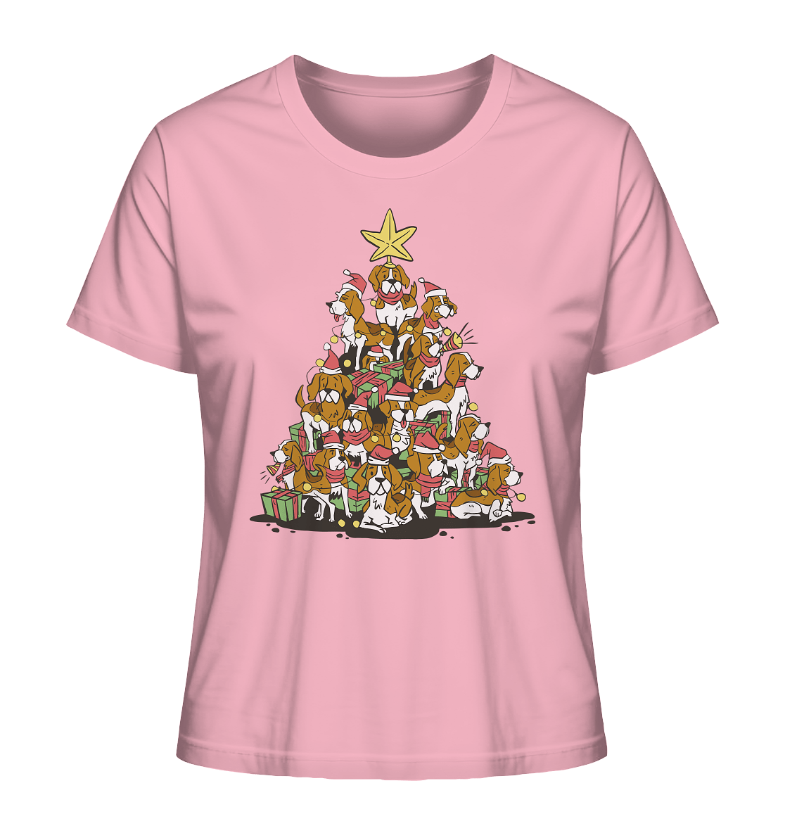 Beagels - Hunde - Weihnachtsbaum - Ladies Organic Shirt Cotton Pink / XS