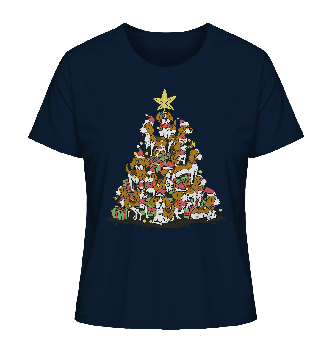 Beagels - Hunde - Weihnachtsbaum - Ladies Organic Shirt French Navy / XS