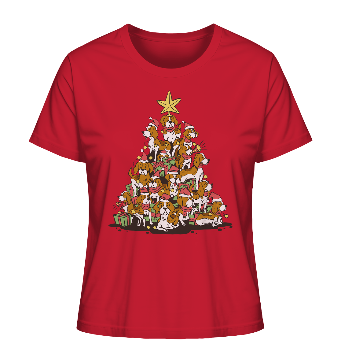 Beagels - Hunde - Weihnachtsbaum - Ladies Organic Shirt Red / XS