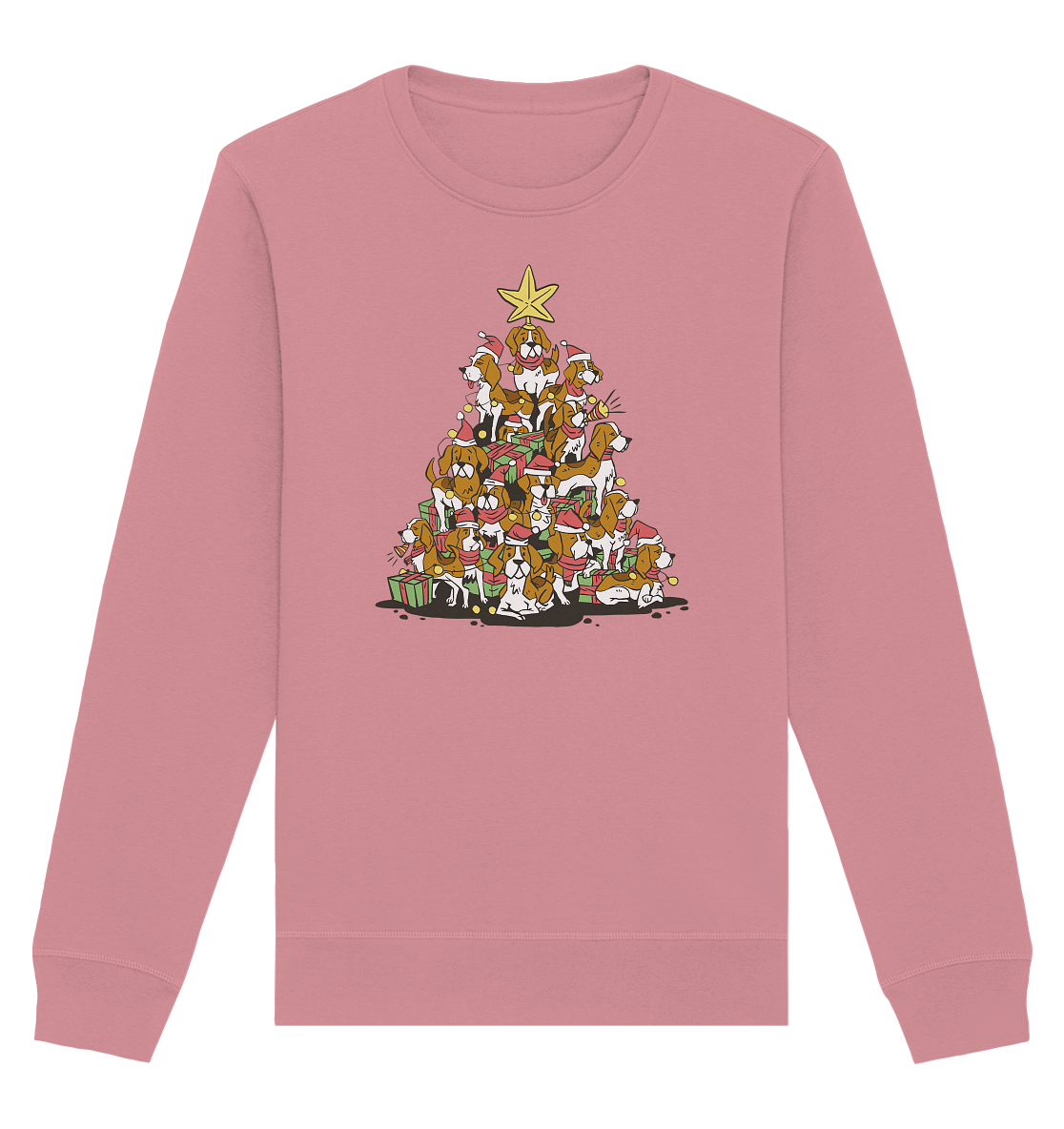 Beagels - Hunde - Weihnachtsbaum - Organic Basic Unisex Sweatshirt Canyon Pink / XS
