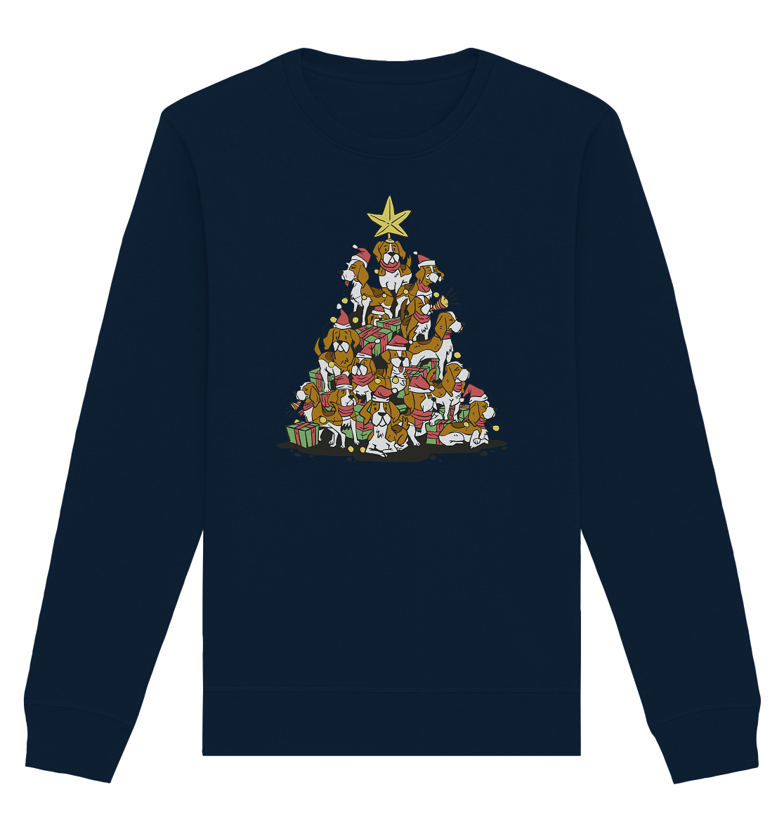 Beagels - Hunde - Weihnachtsbaum - Organic Basic Unisex Sweatshirt French Navy / XS