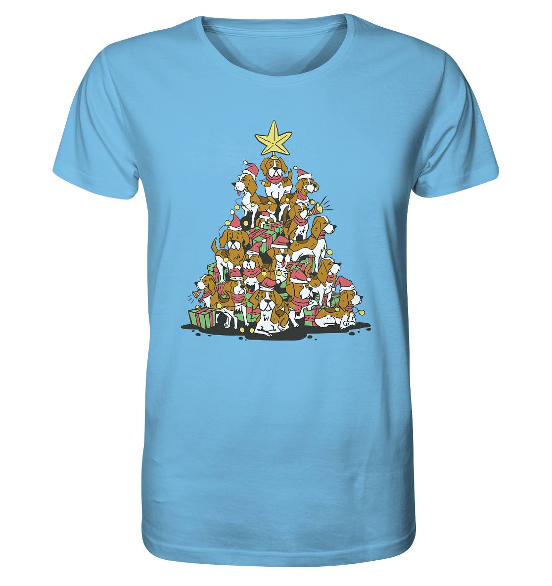 Beagels - Hunde - Weihnachtsbaum - Organic Shirt Aqua Blue / XS