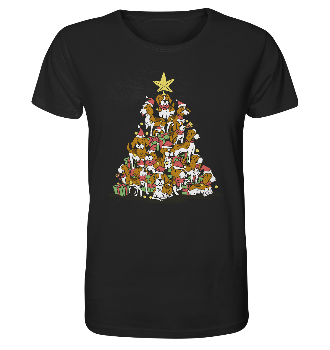 Beagels - Hunde - Weihnachtsbaum - Organic Shirt Black / XS