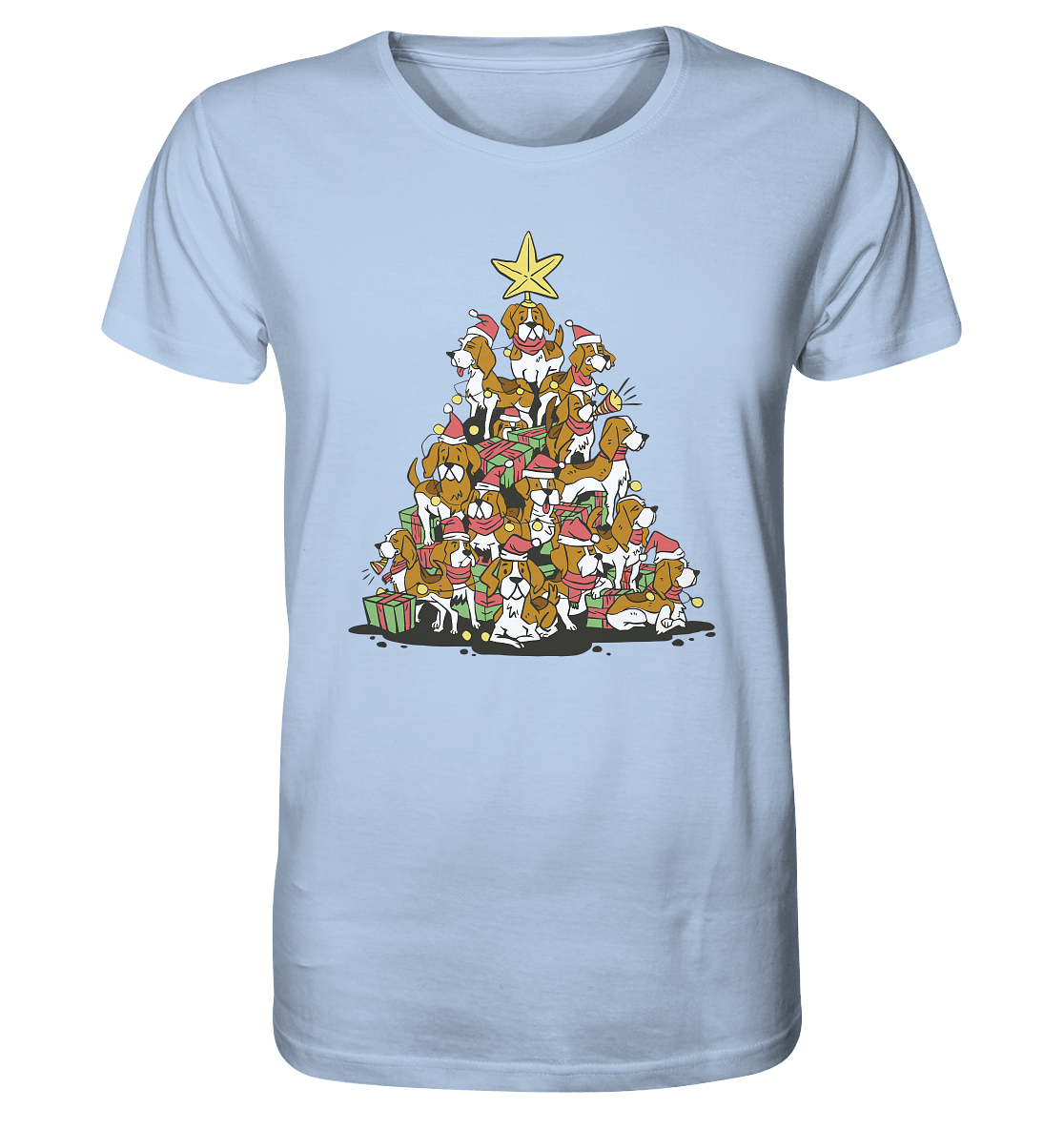Beagels - Hunde - Weihnachtsbaum - Organic Shirt Blue Soul / XS