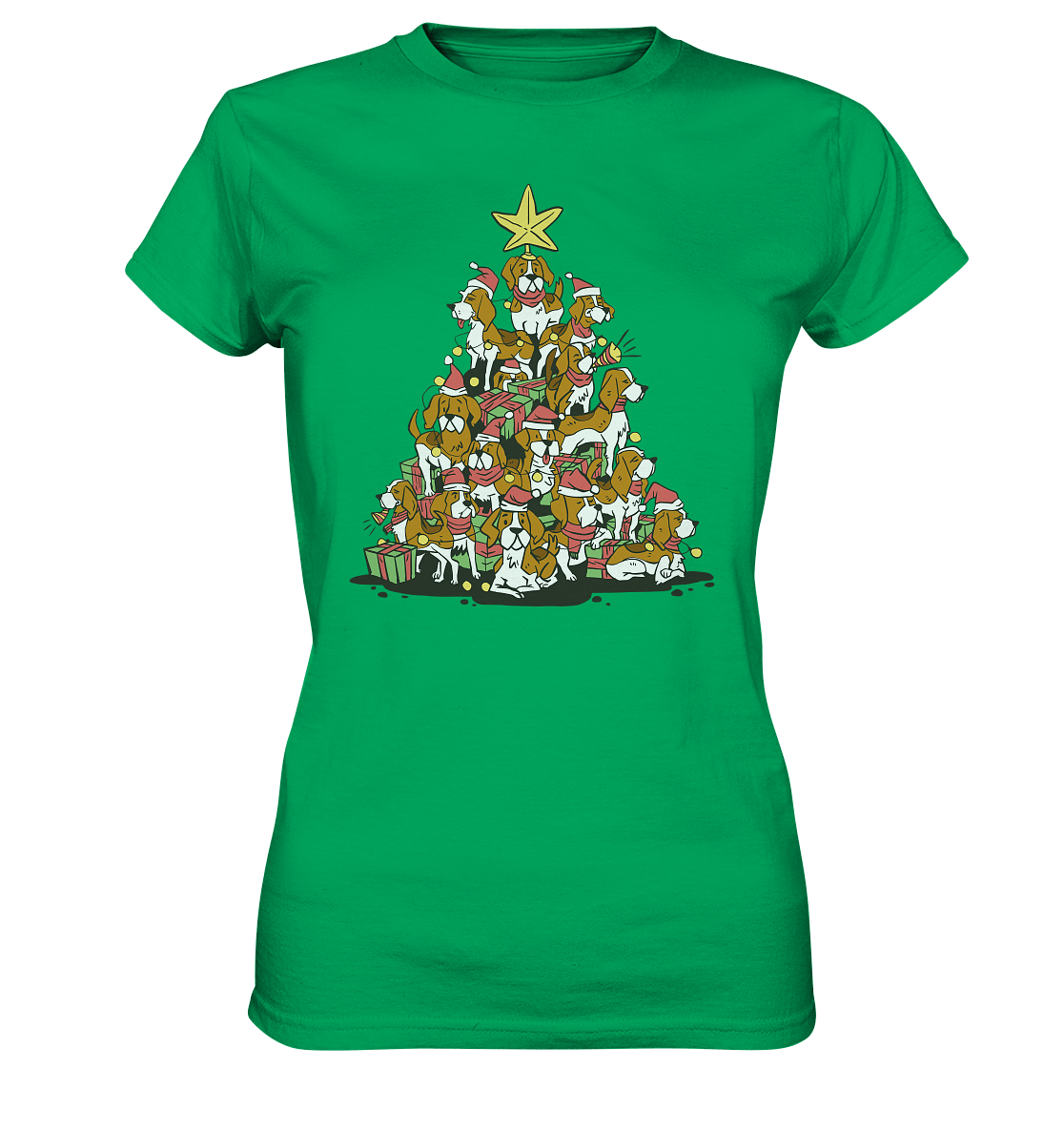 Beagels - Hunde - Wintermotiv - Ladies Premium Shirt Kelly Green / XS