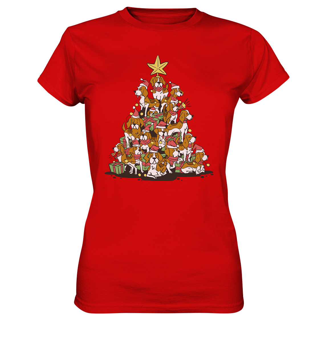 Beagels - Hunde - Wintermotiv - Ladies Premium Shirt Red / XS