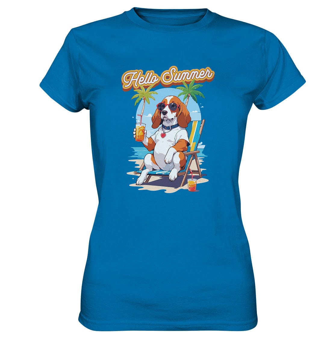 Beagle - Hello Summer (Summer Vibes) - Ladies Premium Shirt Royal Blue / XS