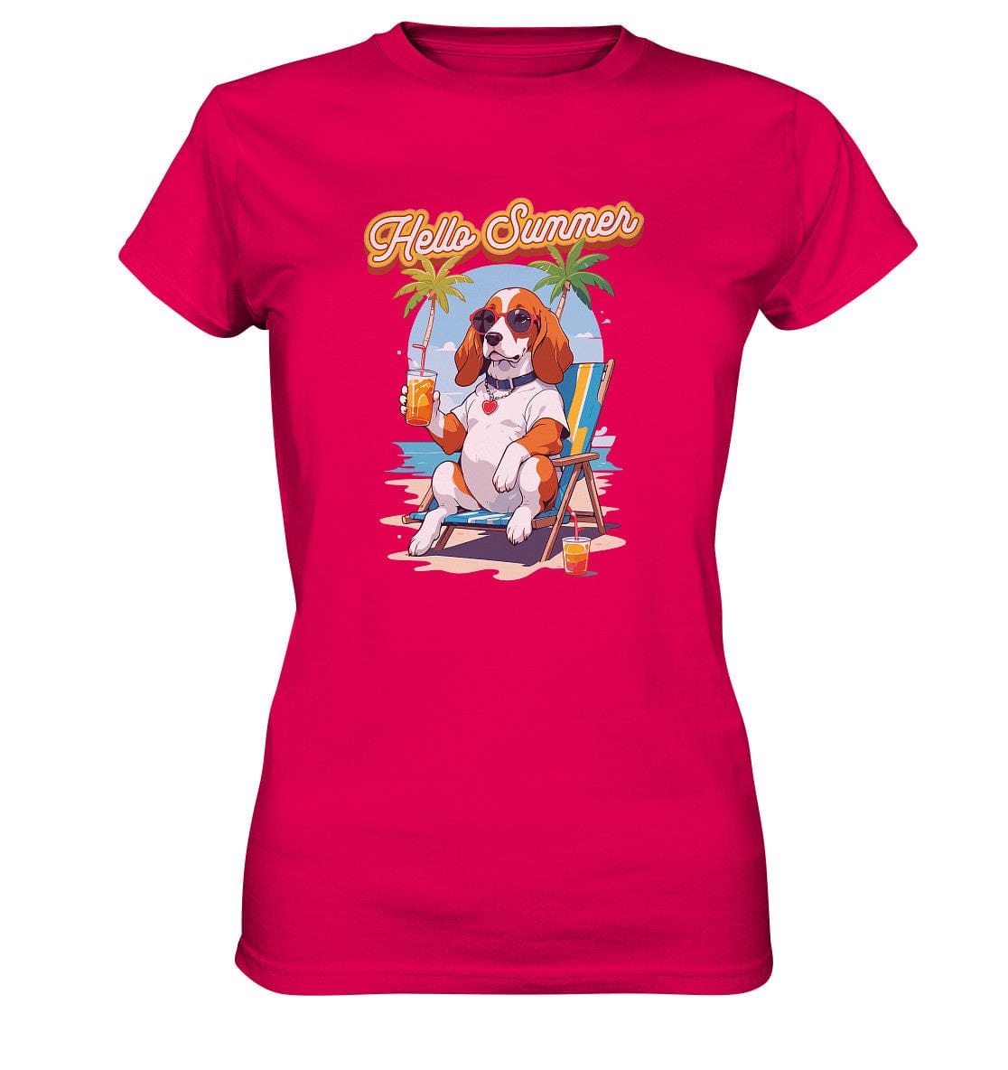 Beagle - Hello Summer (Summer Vibes) - Ladies Premium Shirt Sorbet / XS