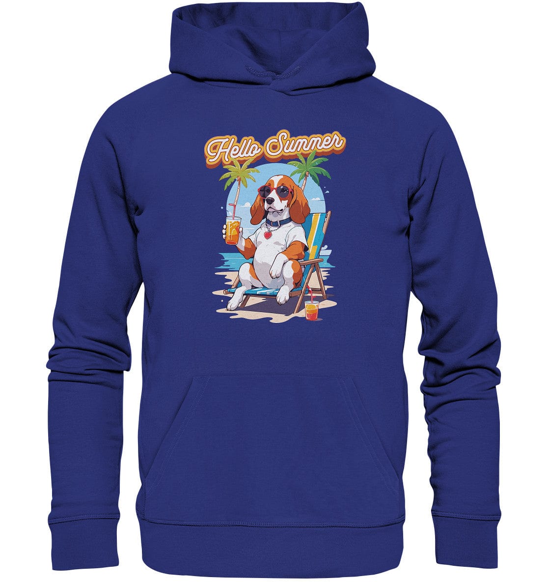 Beagle - Hello Summer (Summer Vibes) - Organic Hoodie Worker Blue / XS