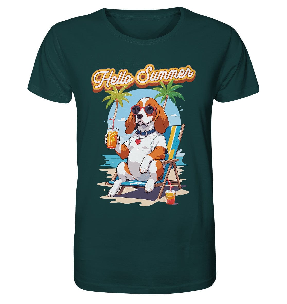 Beagle - Hello Summer (Summer Vibes) - Organic Shirt Glazed Green / XS