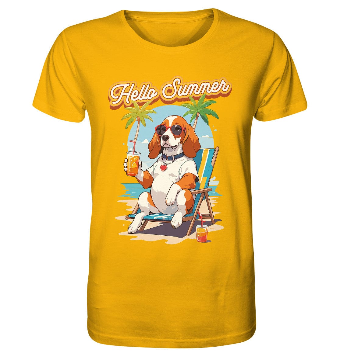 Beagle - Hello Summer (Summer Vibes) - Organic Shirt Golden Yellow / XS