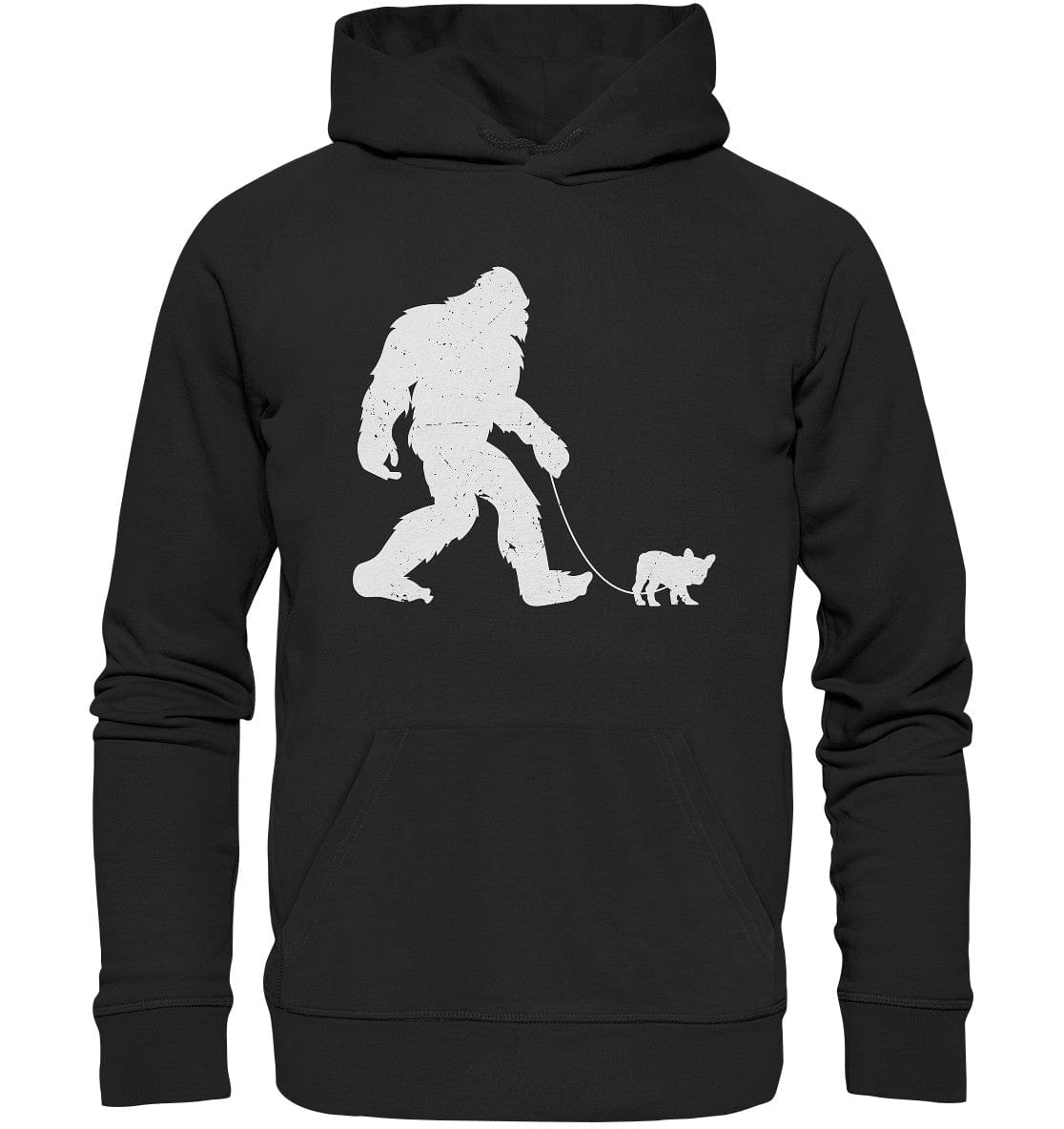 Big Foot mit Hund beim Gassi - Organic Hoodie Black / XS