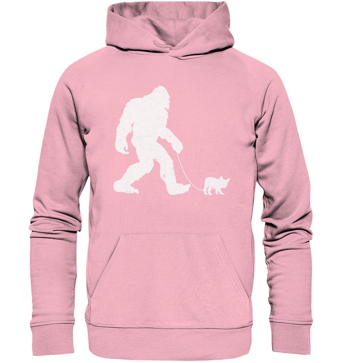 Big Foot mit Hund beim Gassi - Organic Hoodie Cotton Pink / XS