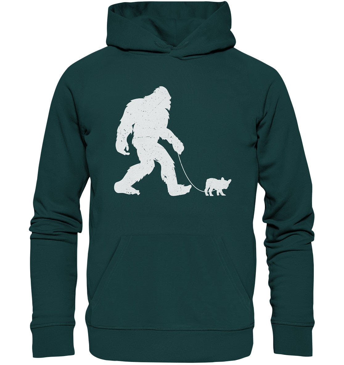 Big Foot mit Hund beim Gassi - Organic Hoodie Glazed Green / XS