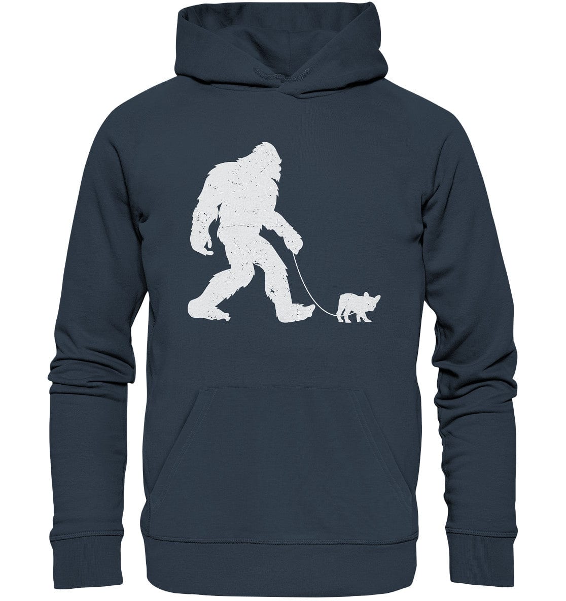 Big Foot mit Hund beim Gassi - Organic Hoodie India Ink Grey / XS