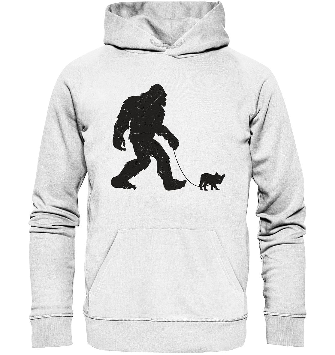 Big Foot mit Hund beim Gassi - Organic Hoodie White / XS