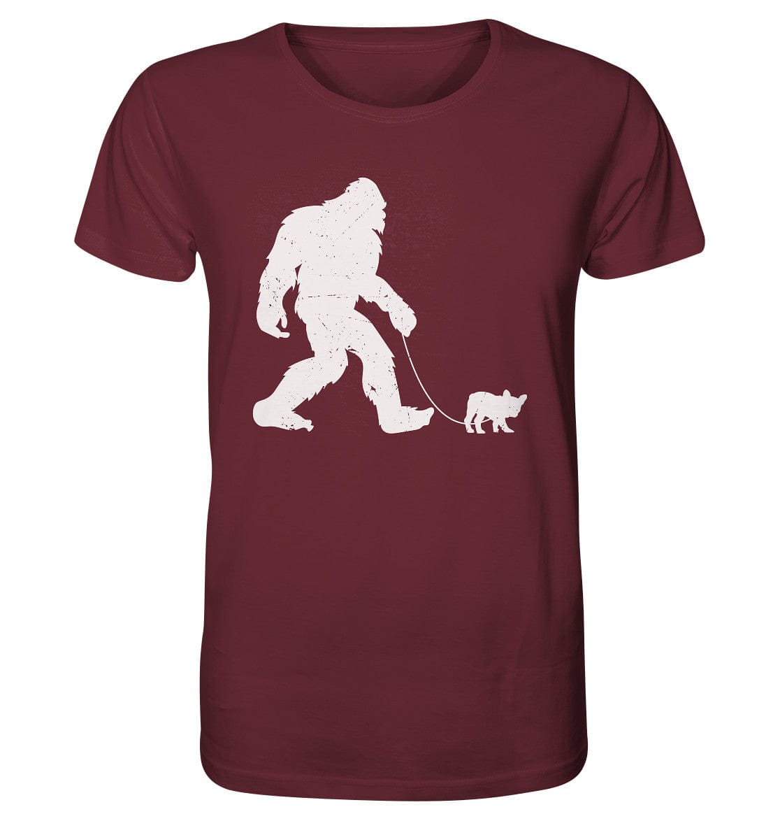 Big Foot mit Hund beim Gassi - Organic Shirt Burgundy / XS