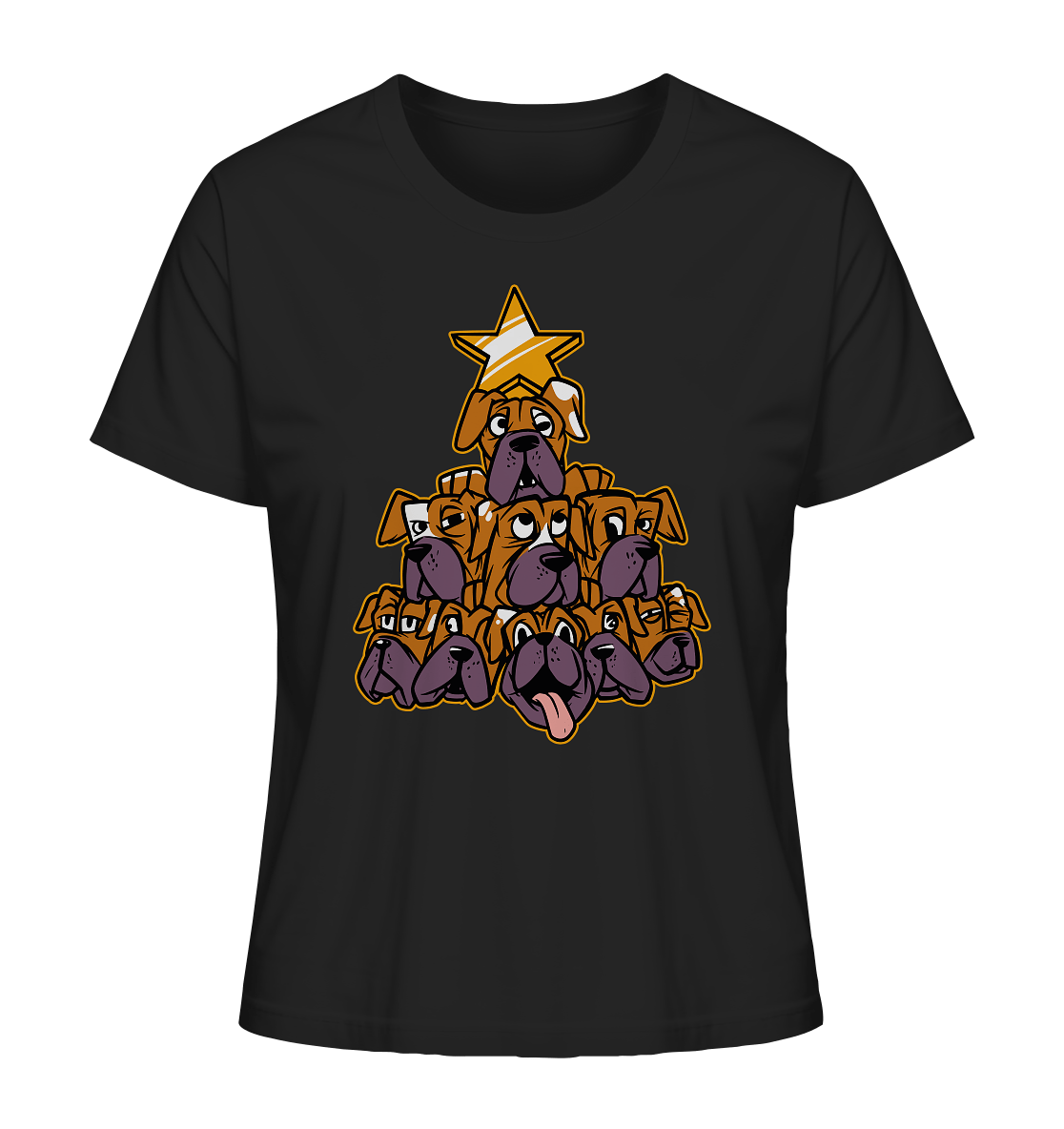 Boxer - Hunde - Weihnachtsbaum - Ladies Organic Shirt Black / XS