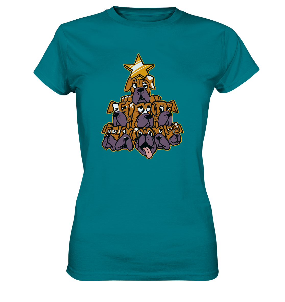 Boxer - Hunde - Weihnachtsbaum - Ladies Premium Shirt Diva Blue / XS