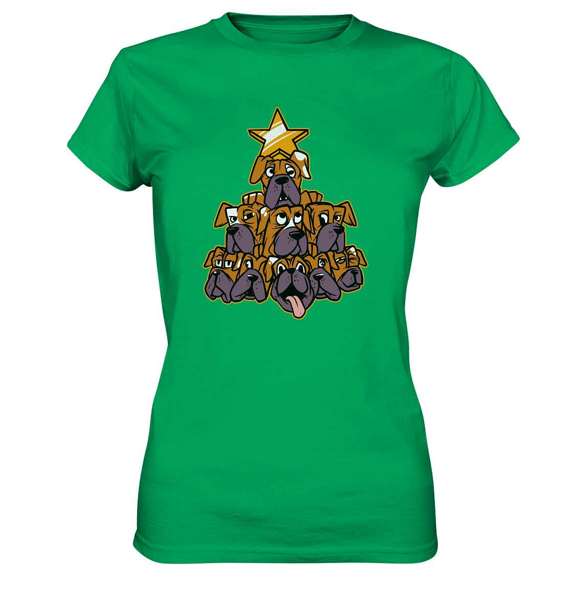 Boxer - Hunde - Weihnachtsbaum - Ladies Premium Shirt Kelly Green / XS