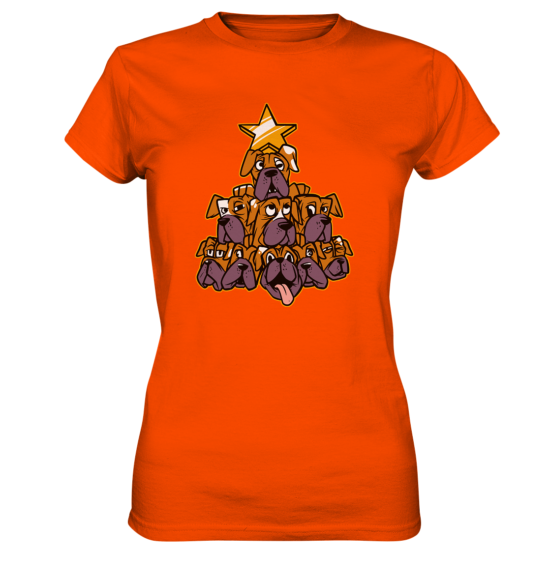 Boxer - Hunde - Weihnachtsbaum - Ladies Premium Shirt Orange / XS