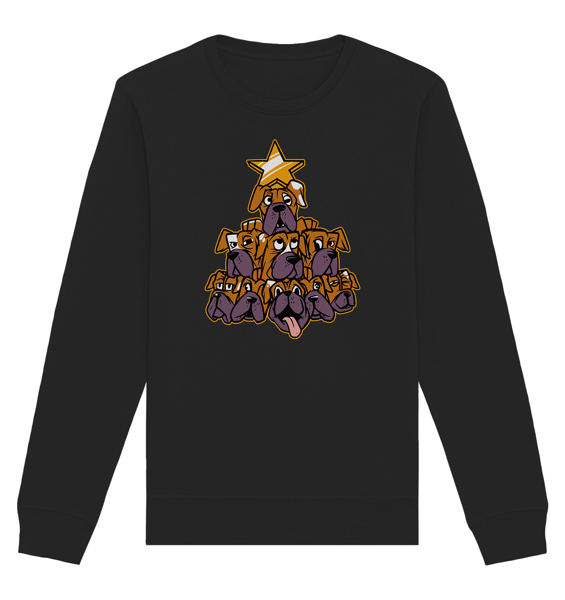 Boxer - Hunde - Weihnachtsbaum - Organic Basic Unisex Sweatshirt Black / XS