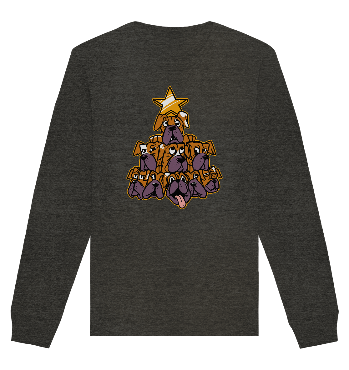 Boxer - Hunde - Weihnachtsbaum - Organic Basic Unisex Sweatshirt Dark Heather Grey / XS
