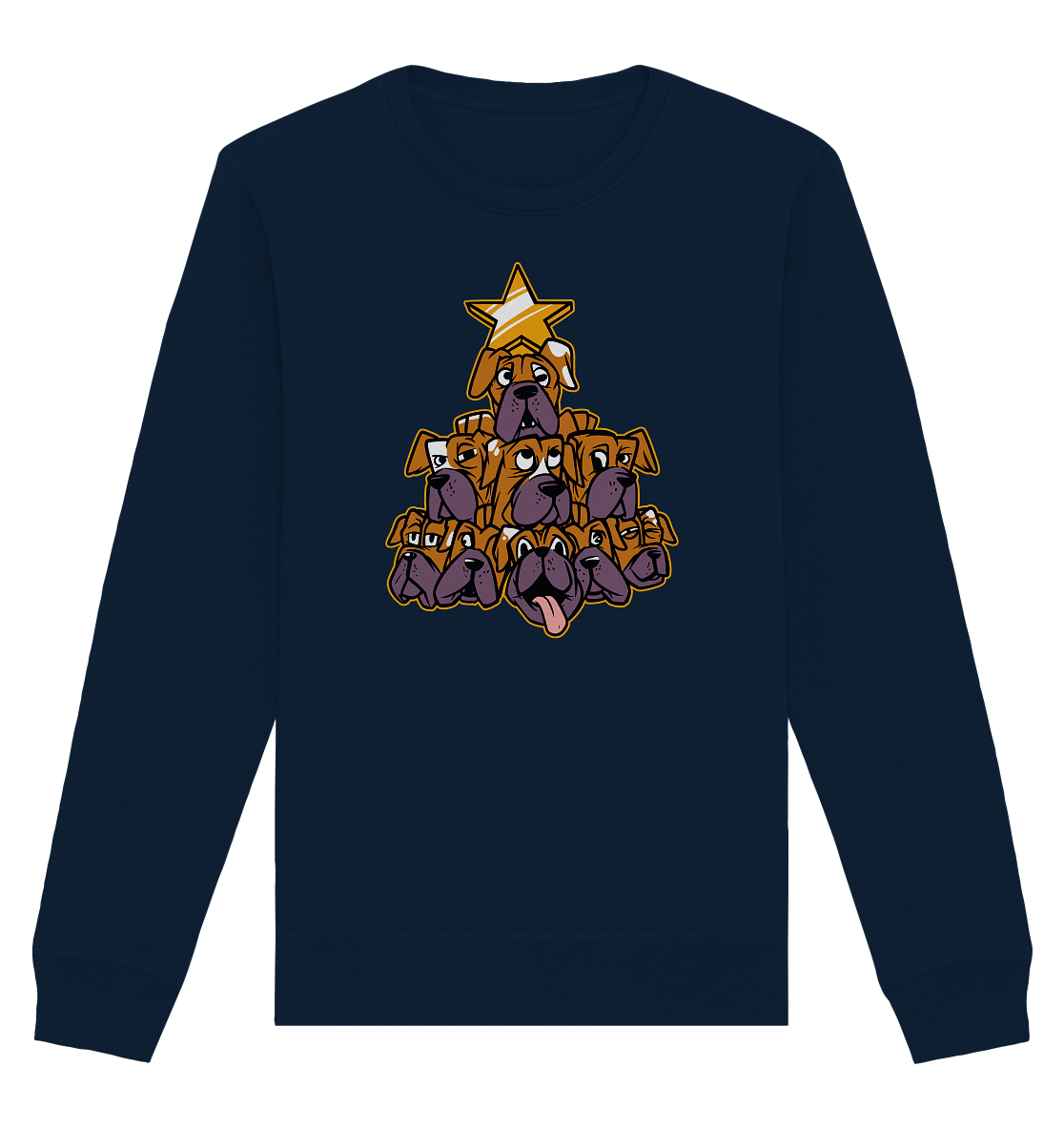 Boxer - Hunde - Weihnachtsbaum - Organic Basic Unisex Sweatshirt French Navy / XS