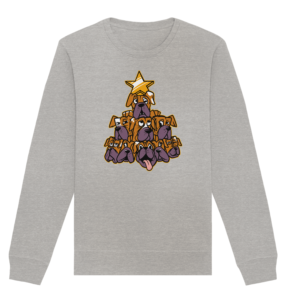 Boxer - Hunde - Weihnachtsbaum - Organic Basic Unisex Sweatshirt Heather Grey / XS