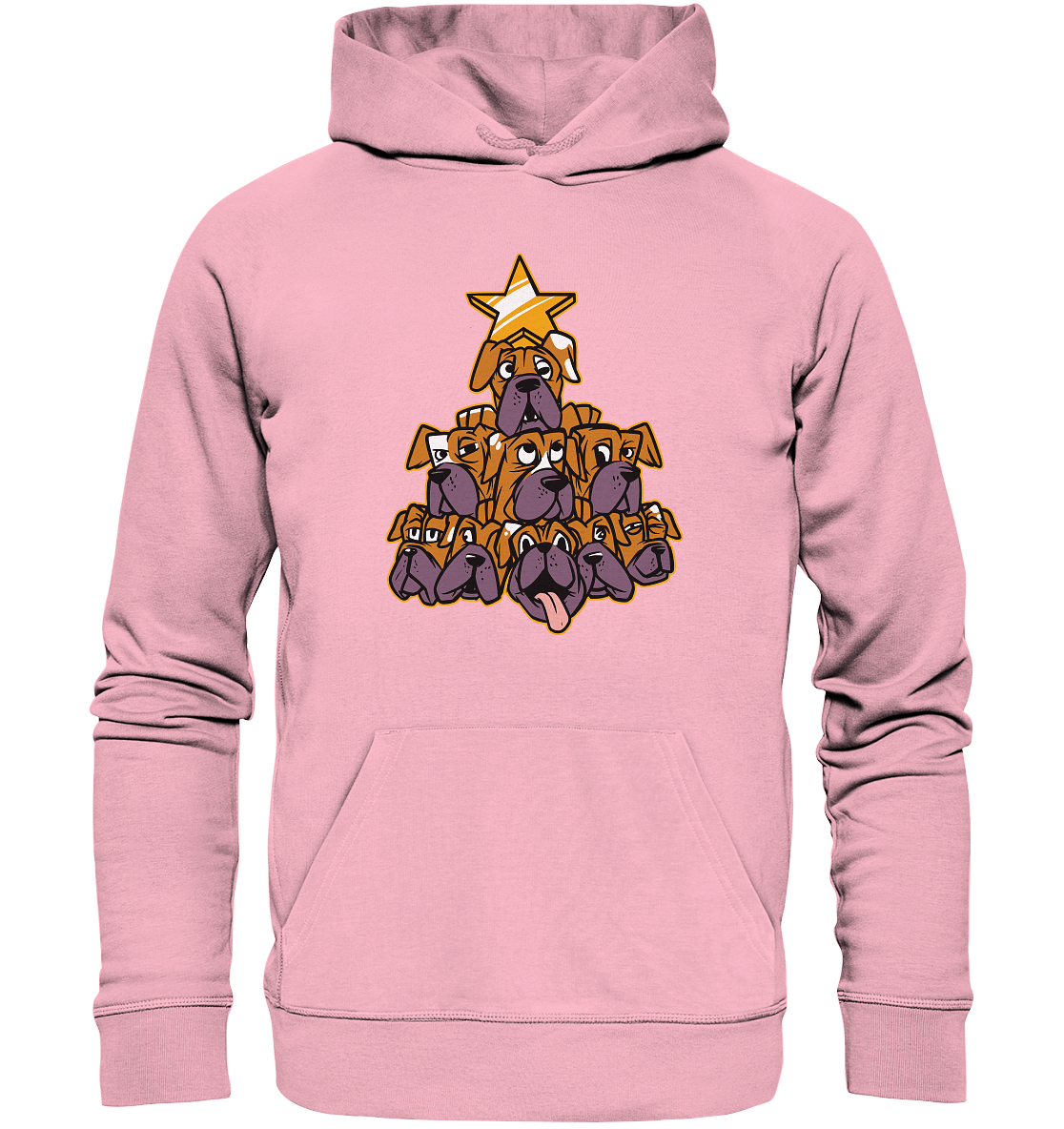 Boxer - Hunde - Weihnachtsbaum - Organic Hoodie Cotton Pink / XS