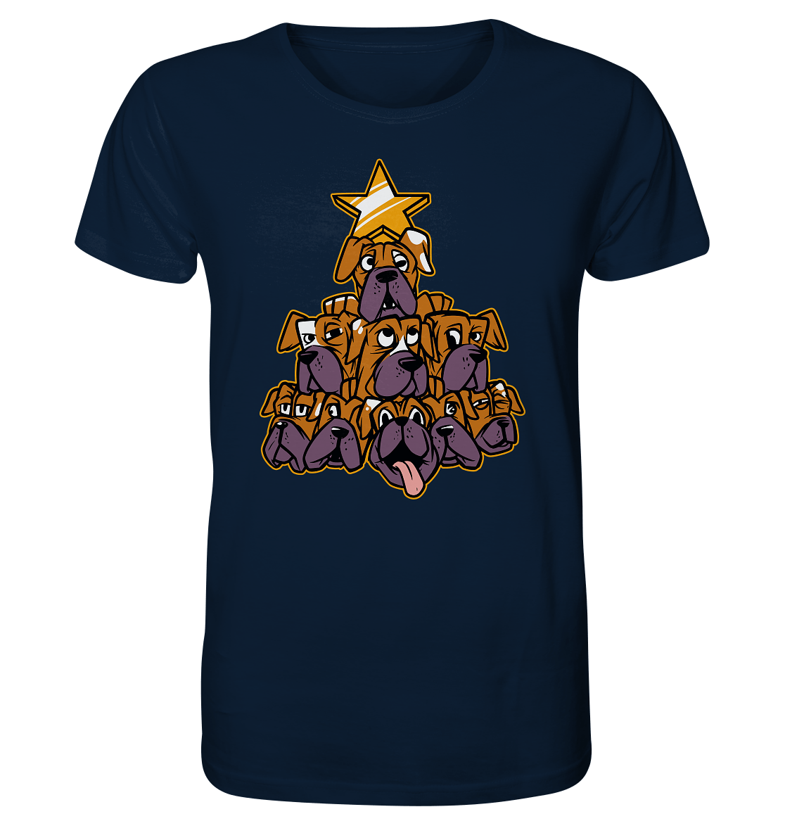 Boxer - Hunde - Weihnachtsbaum - Organic Shirt French Navy / XS