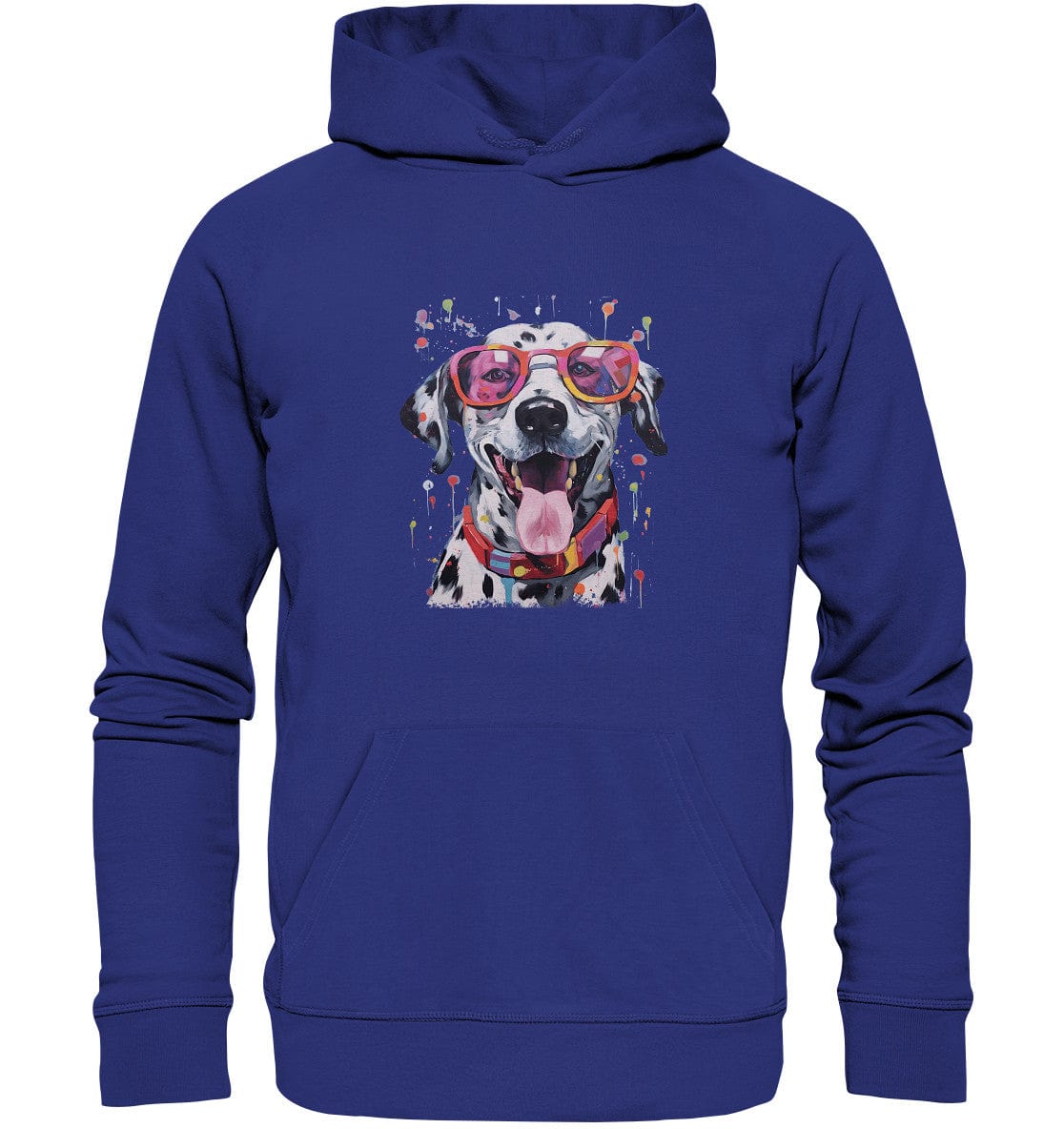 Bunter Dalmatiner Hund mit Sonnenbrille - Organic Hoodie Worker Blue / XS
