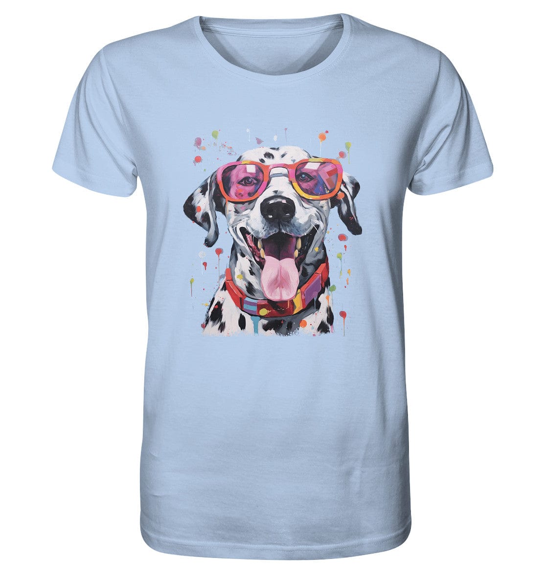 Bunter Dalmatiner Hund mit Sonnenbrille - Organic Shirt Blue Soul / XS