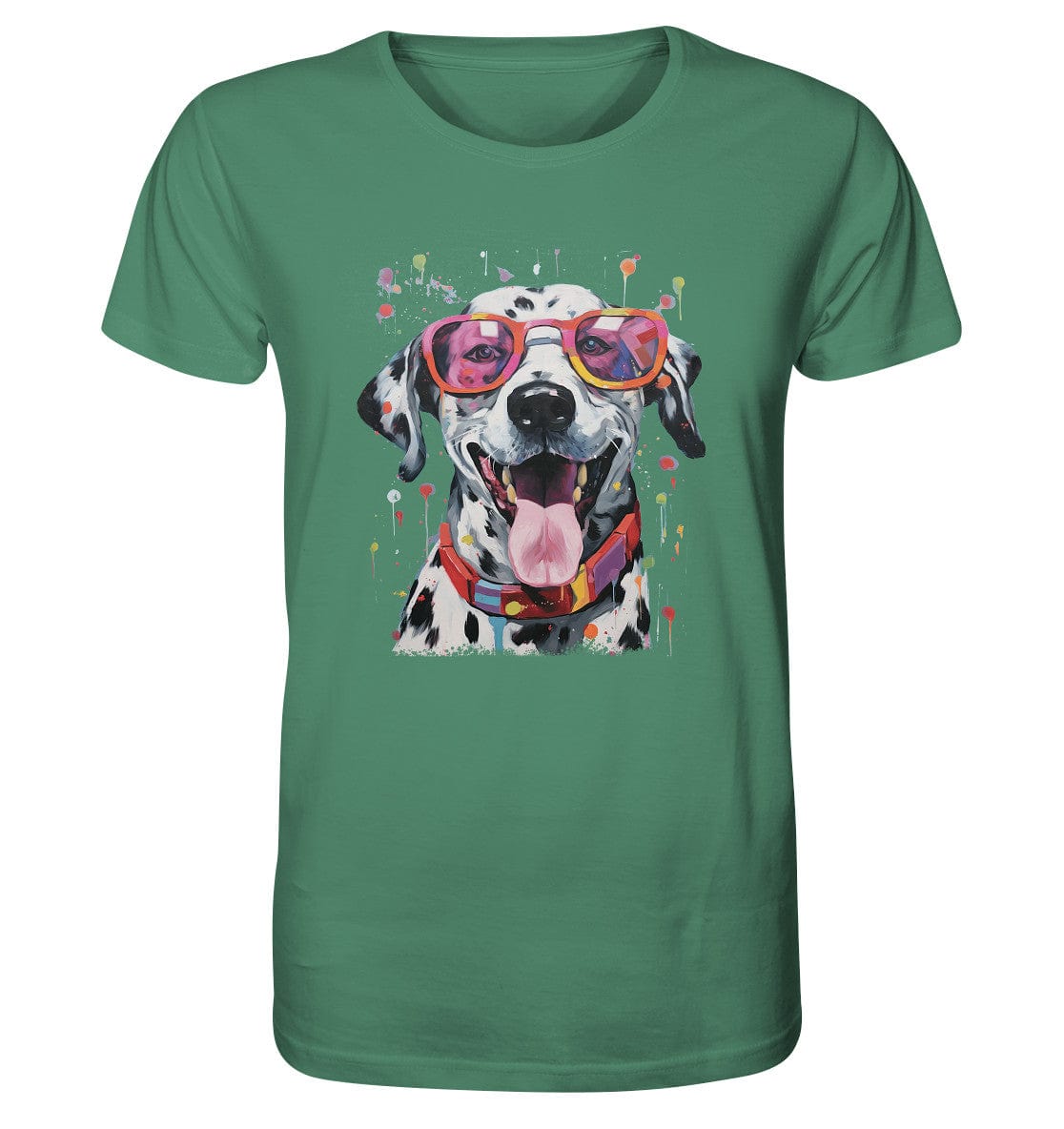 Bunter Dalmatiner Hund mit Sonnenbrille - Organic Shirt Green Bay / XS